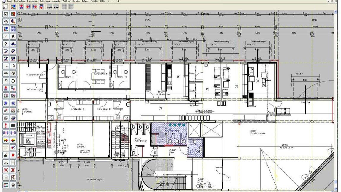 CAD-Grundriss einer Großküchenplanung
