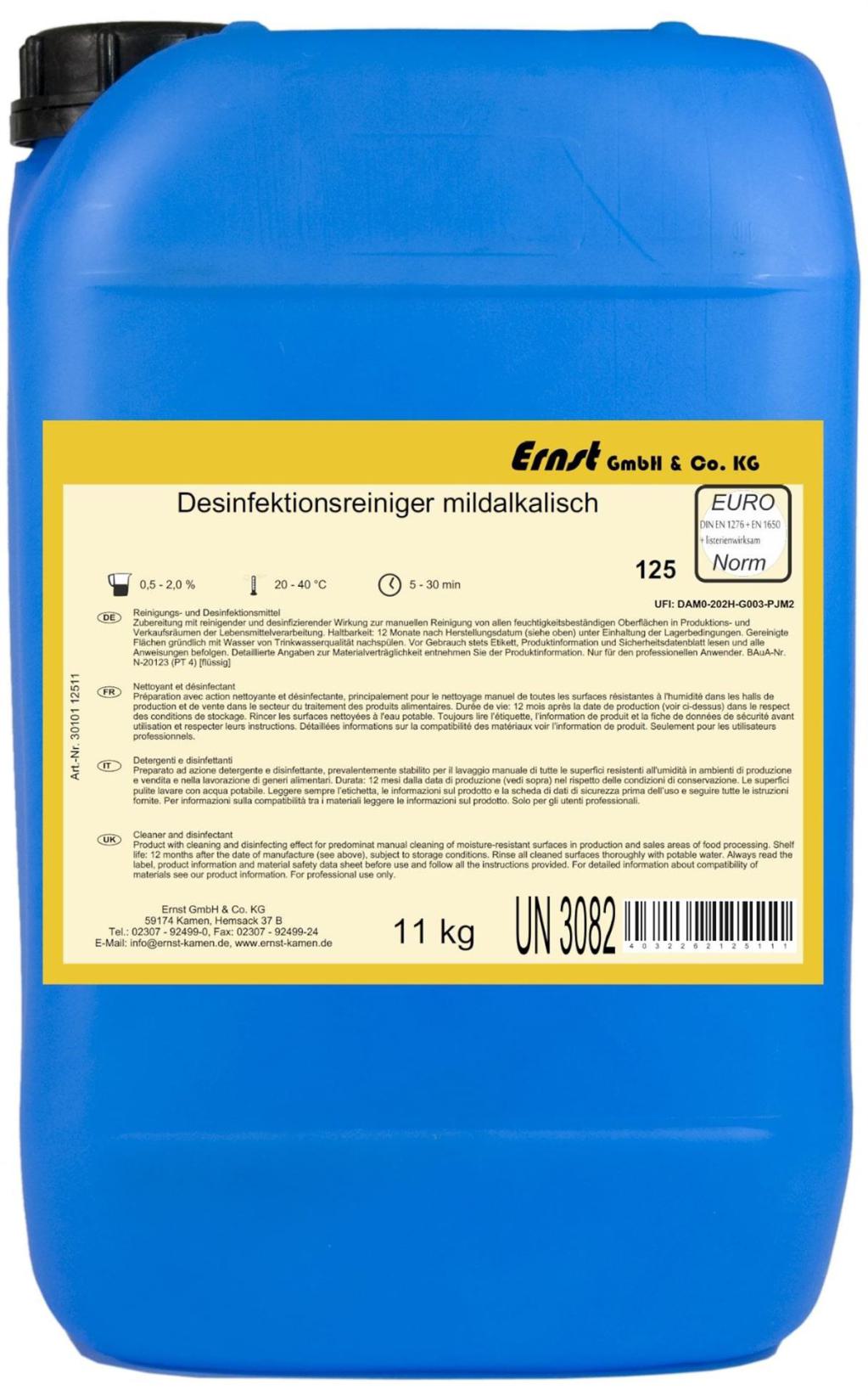 Kanister Ernst 125 Desinfektionsreiniger mildalkalisch
