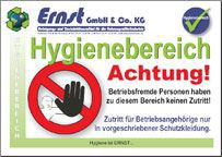 Hinweisschild Hygienebereich als PDF öffnen