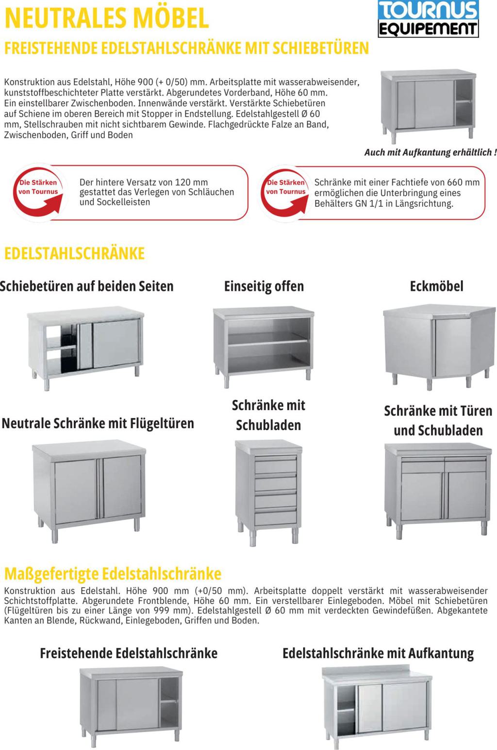 Tournus Edelstahlmöbel und Schränke (PDF öffnen)