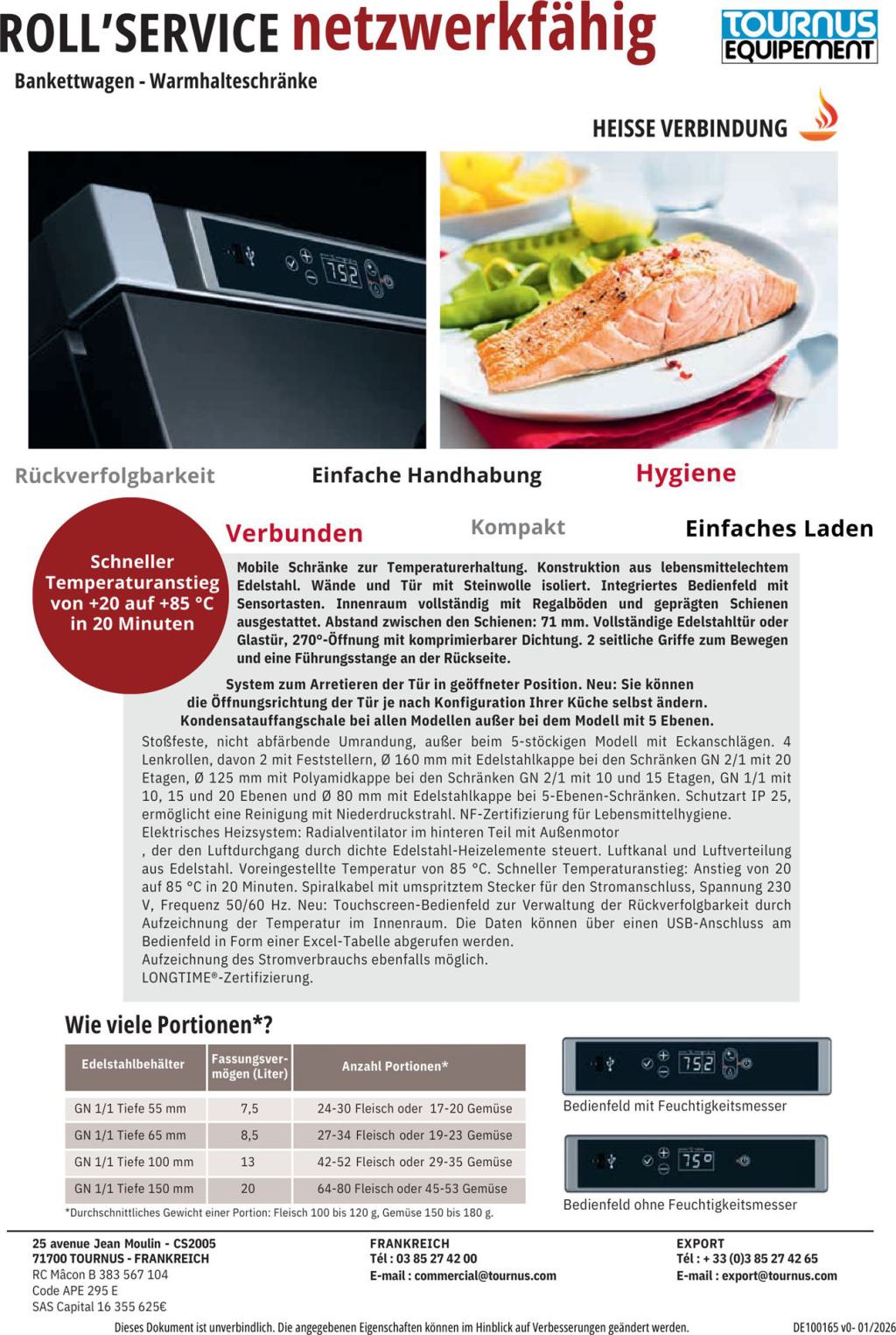 Tournus RollService Bankettwagen und Warmhalteschränke (PDF öffnen)