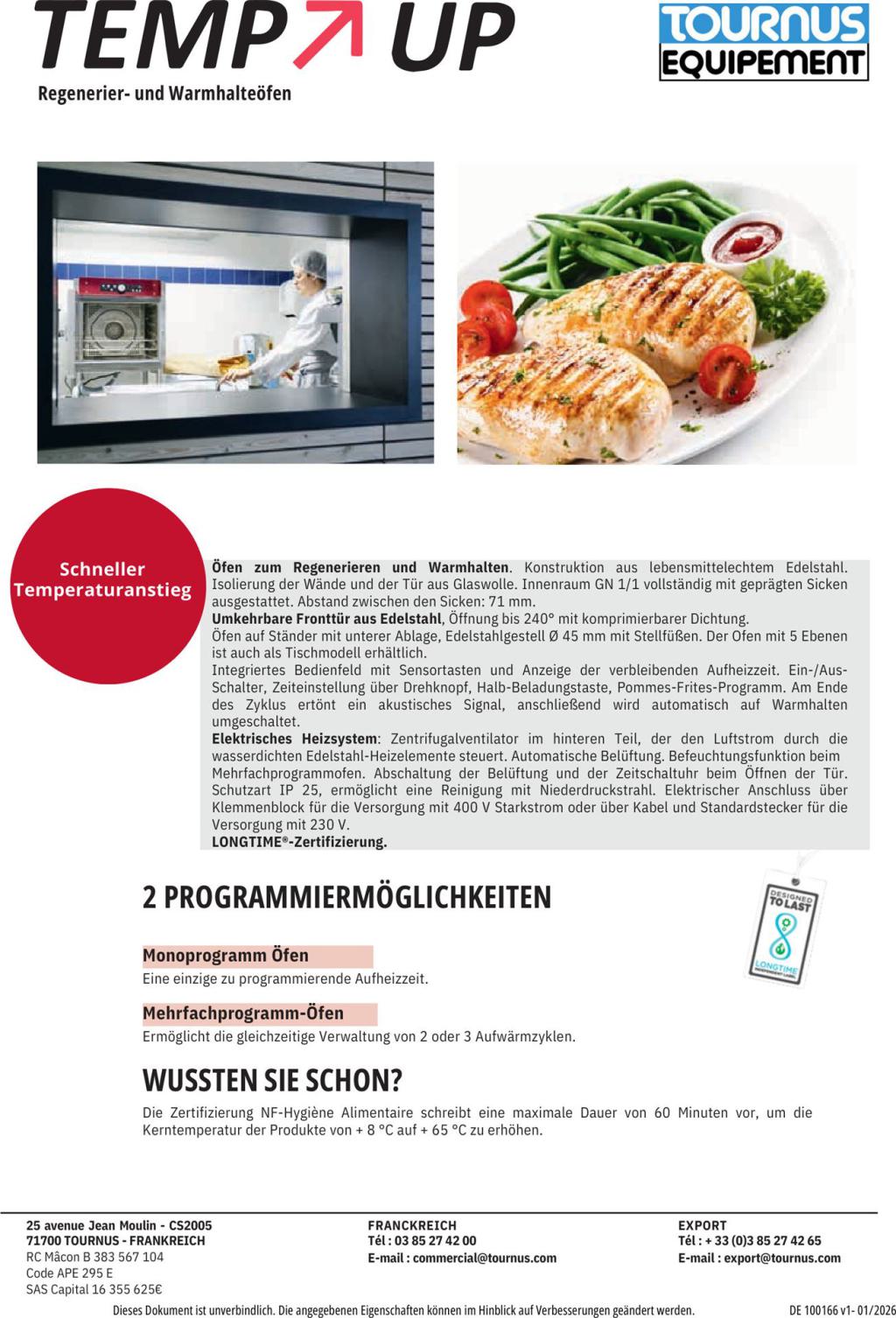 Tournus TempUp Regenerieren und Warmhalten (PDF öffnen)