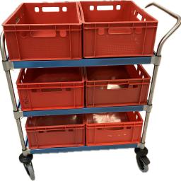 Edelstahl-Servierwagen 8x6/3